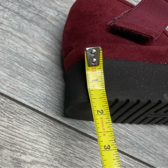 L'Amour Des Pieds Womens Amadour Platform Wedge Sandals Burgundy Suede  9M - Picture 10 of 10